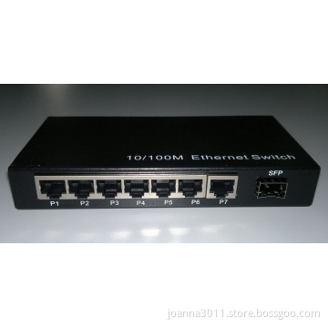 7 UTP Port SFP Fiber Optic Switches Full Duplex